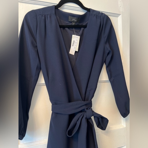 *NWT* J. Crew Navy Wrap Dress - Picture 2 of 3